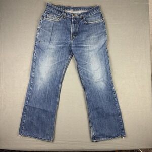 Vintage Levis 567 Jeans Mens 32x32 Blue Loose Bootcut Pants Baggy Y2K Distressed